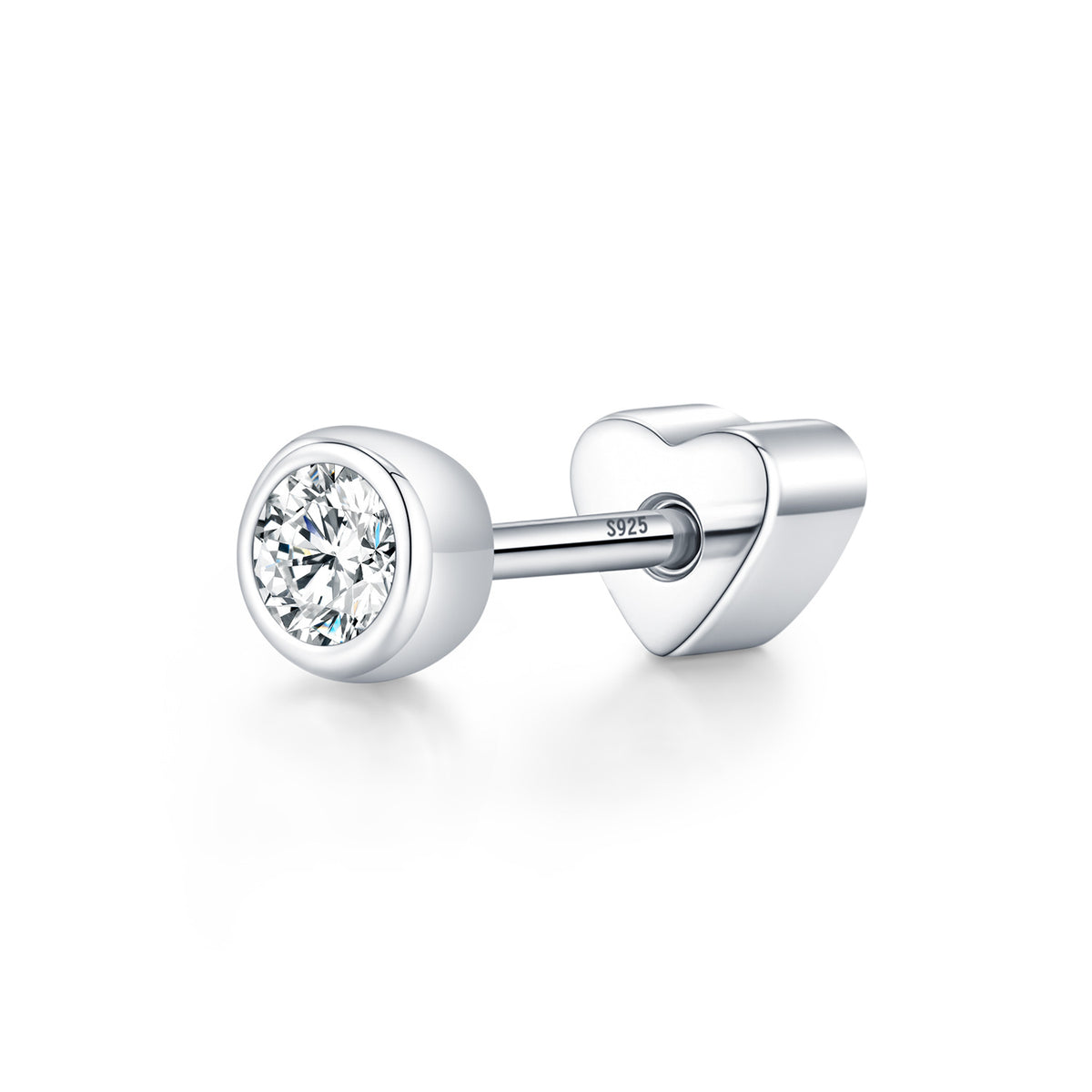 925 Sterling Silver Minimalist Moissanite Earrings