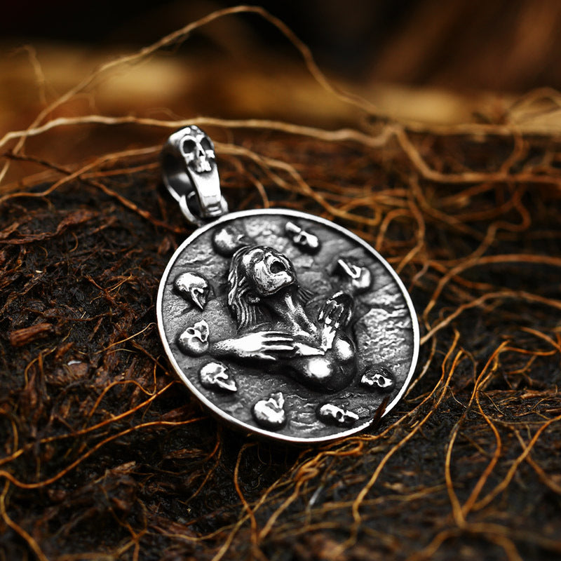 Titanium Steel Retro Skull Pendant for Men - Dominant Three-Dimensional Design