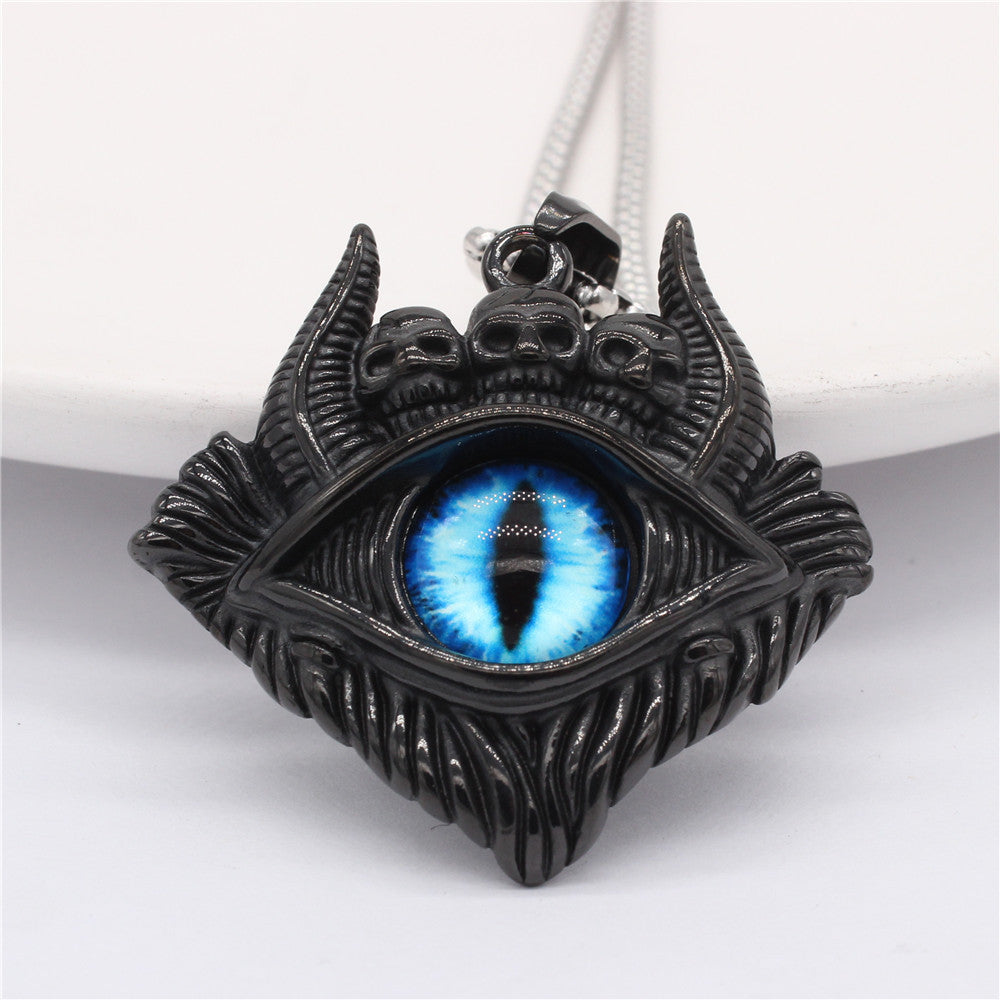 Titanium Steel Pendant Unisex Retro Protective Symbols Devils Eye Bulls Eye Planderful