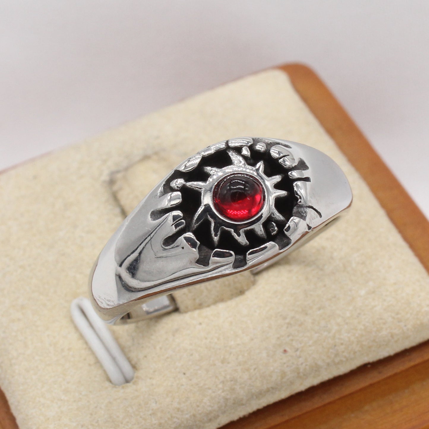 Planderful Jewelry Vintage Sun Design Titanium Steel Ring For Men Women Sizes 7 Through 11