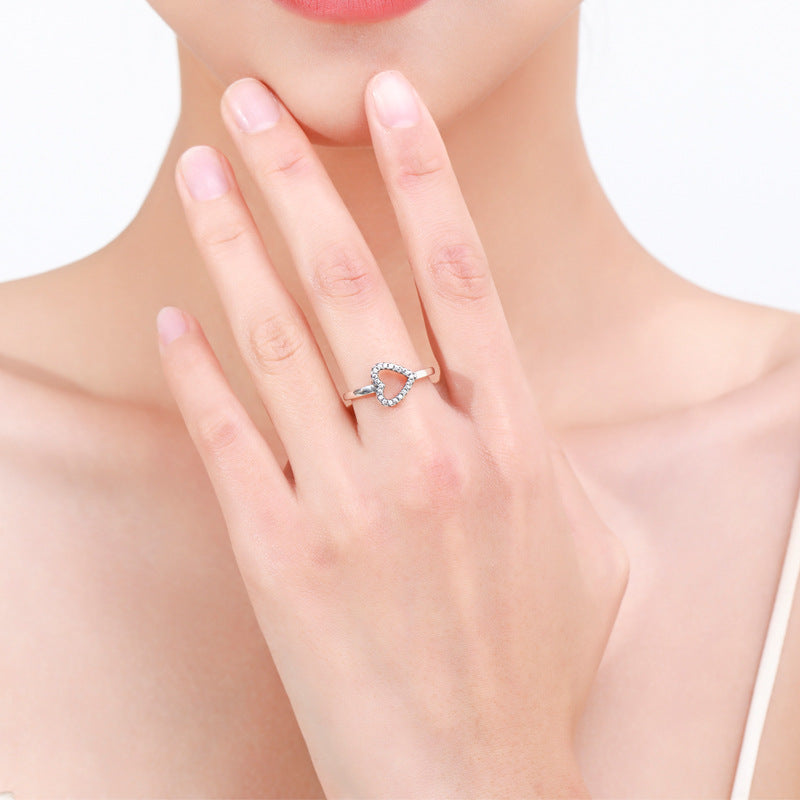 Planderful Everyday Genie Ring – Retro Love Heart Design with Zircon