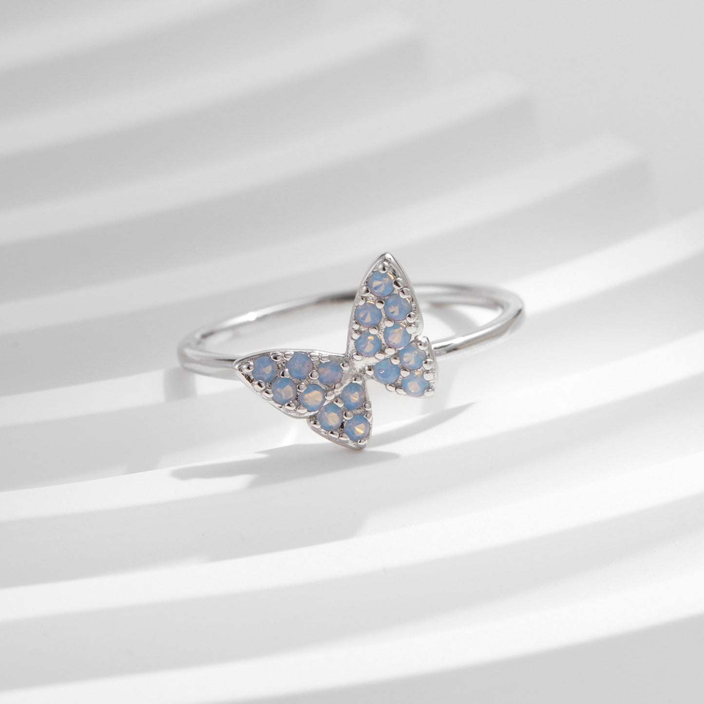 Planderful Everyday Genie Ring – Elegant Butterfly Design with Opal Accent