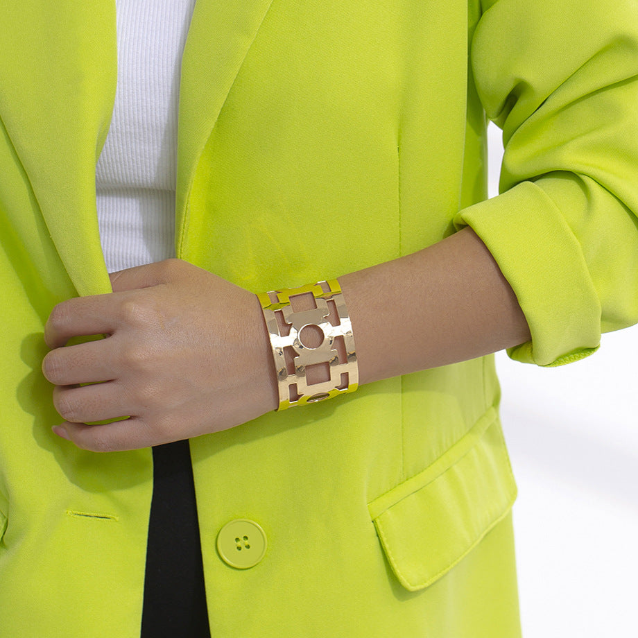 Cold Wind Hollow Geometric Opening Bracelet Female