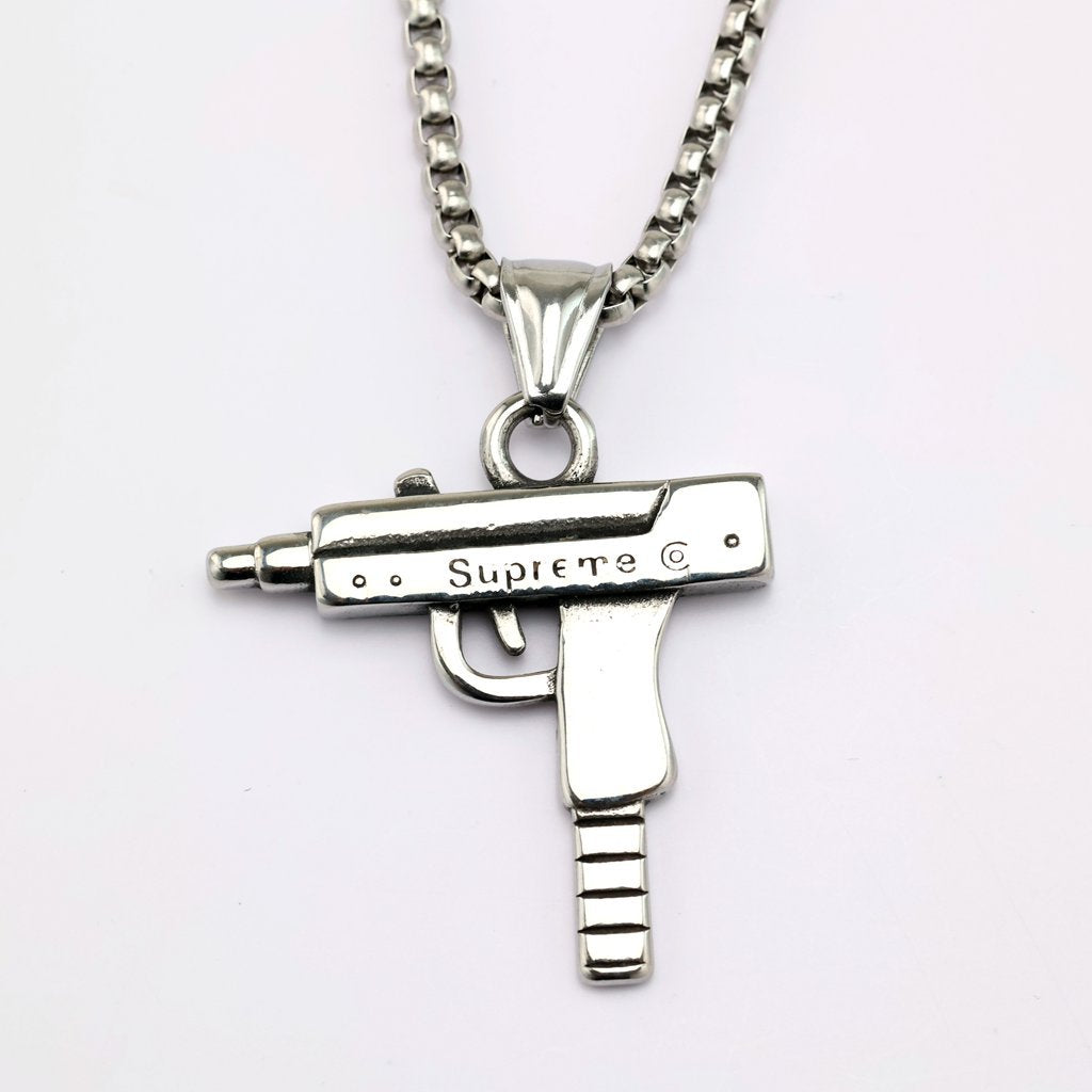 Vintage Stainless Steel Pendant Necklace