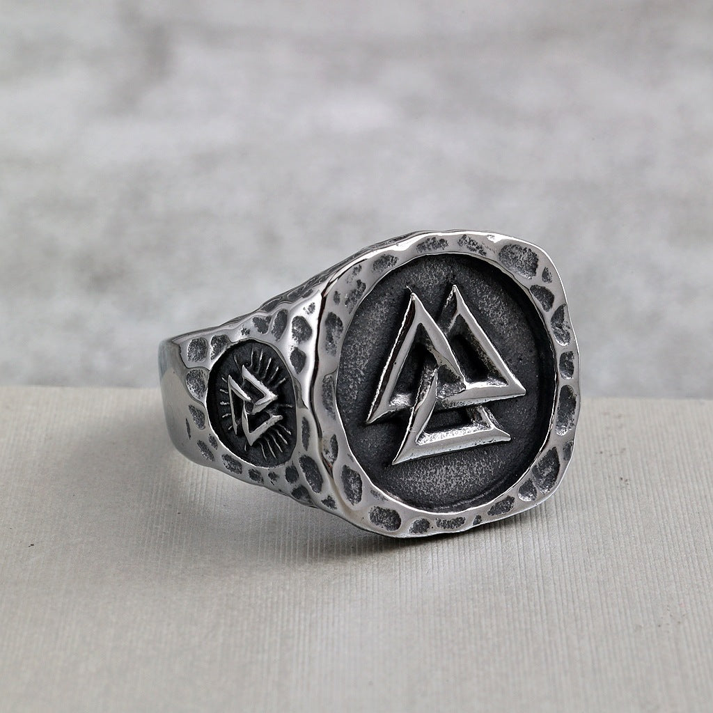 Vintage Viking Stainless Steel Men's Ring