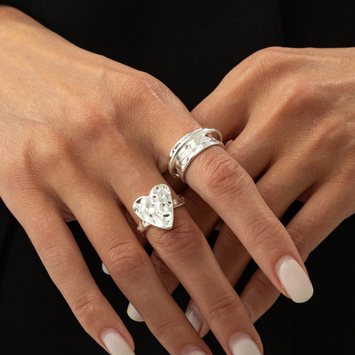 Planderful Vienna Verve Ring Geometric Wide Edge Open Ring For Bold Fashion Lovers