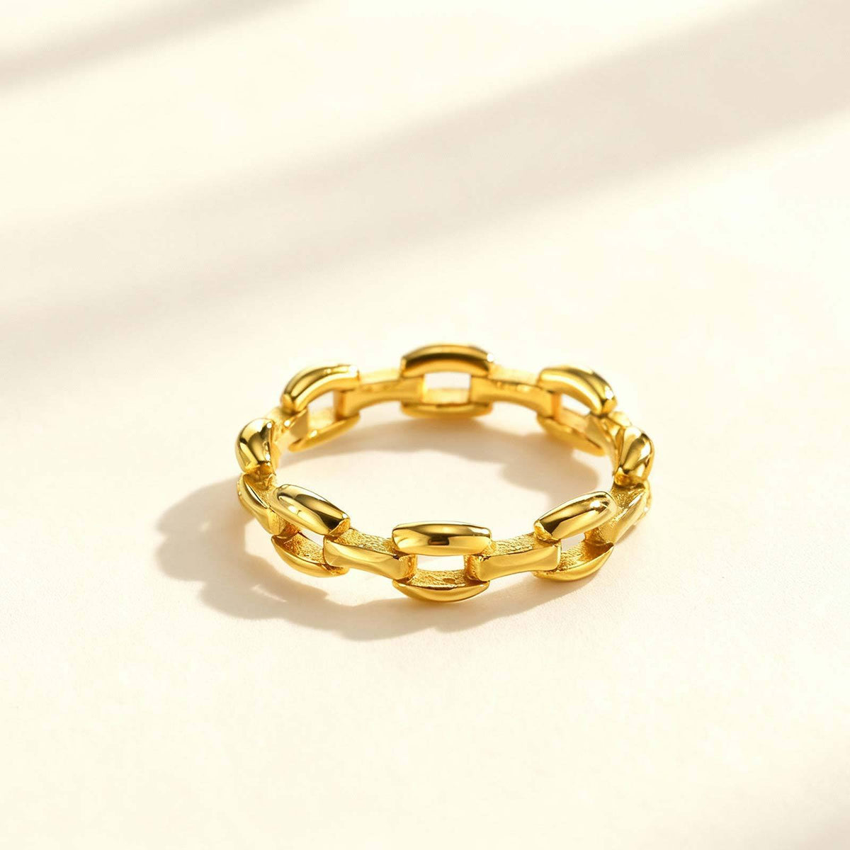 Stainless Steel Chain Glossy Strap Chain Ring