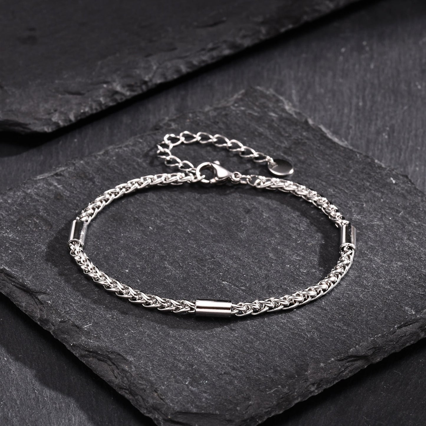 Stainless Steel Flower Basket Chain Round Tube Bracelet Steel Personality Jewelry Men