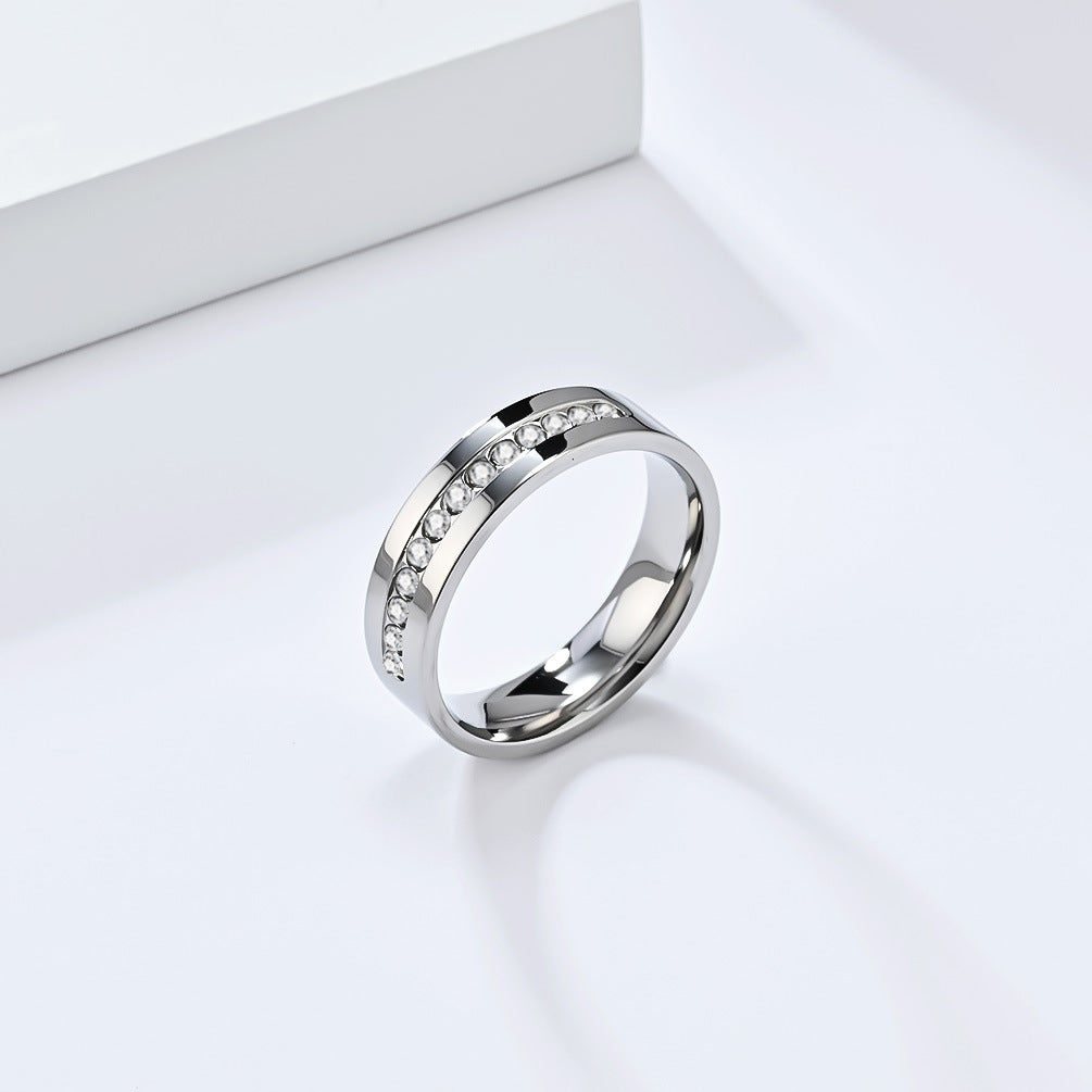 Planderful Durable Stainless Steel Zircon Ring For Men And Women Everyday Genie Couples Wedding Band