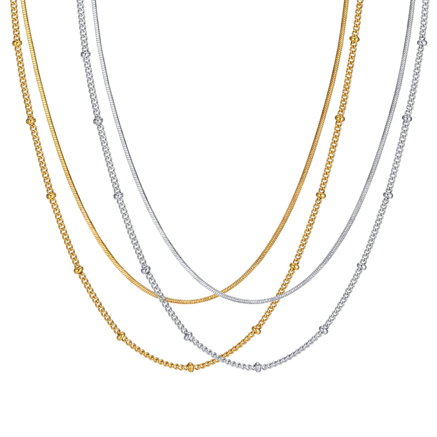 Cross-Border Jewelry Double-Layer Gold Snake Chain Necklace