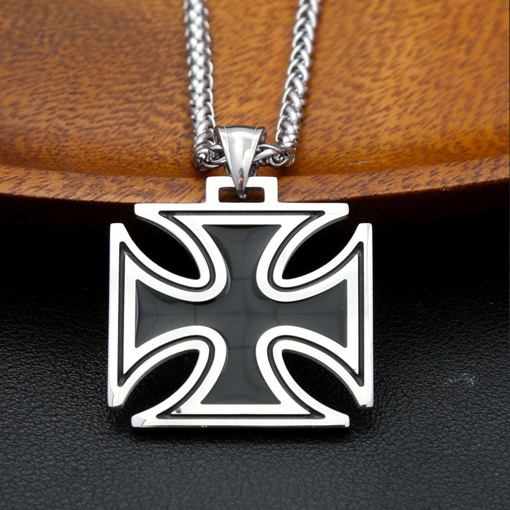 Punk Cross Stainless Steel Men's Pendant Necklace