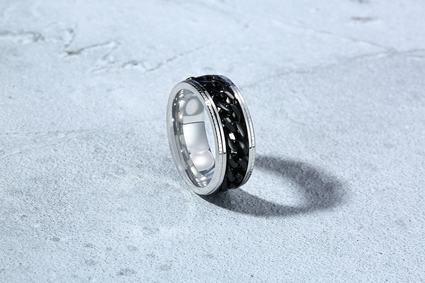 Titanium Steel Open Bottle Ring Rotating Ring for Men