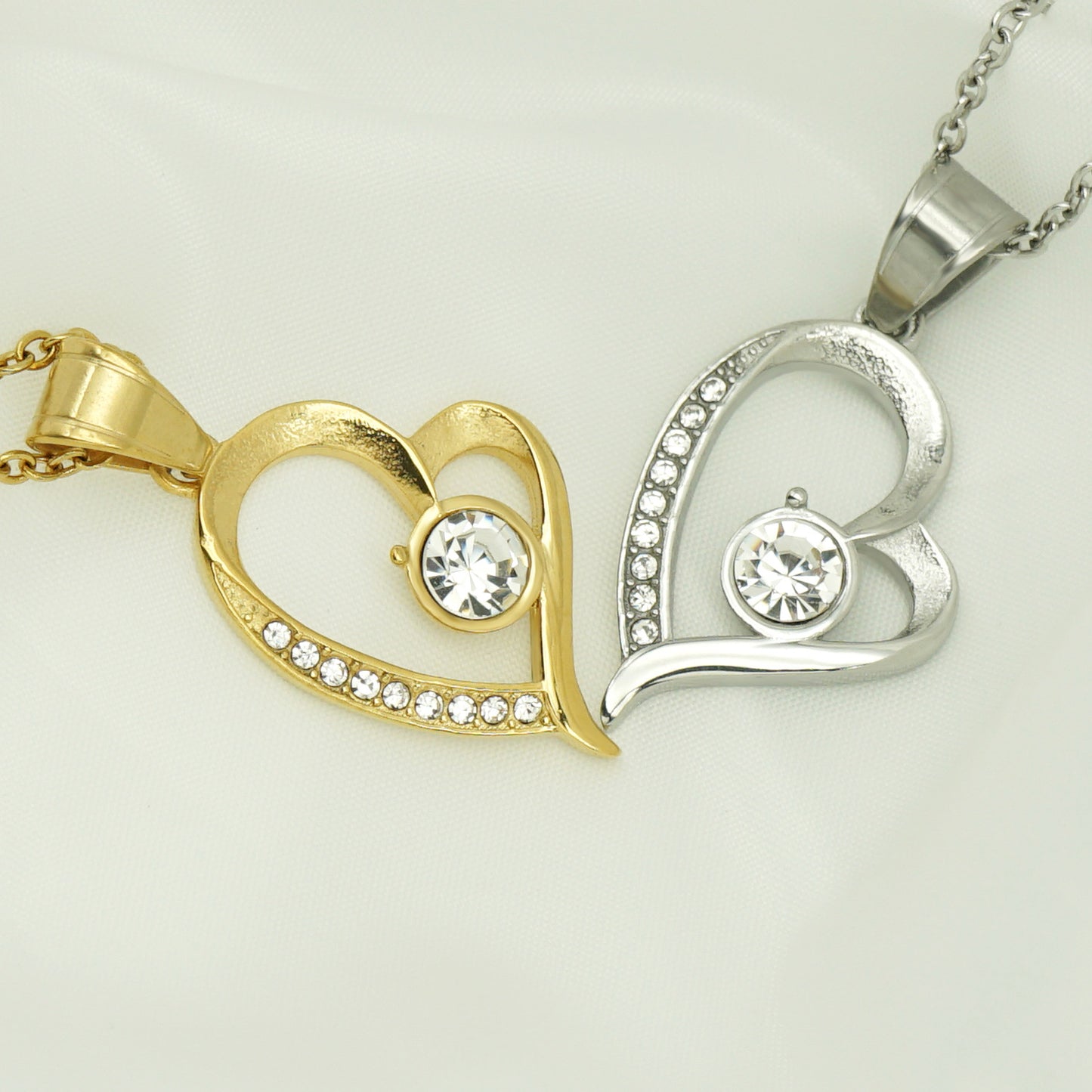 Planderful Heart Shaped Stainless Steel Zircon Pendant Necklace For Women Valentine Gift Ready Timeless Elegance