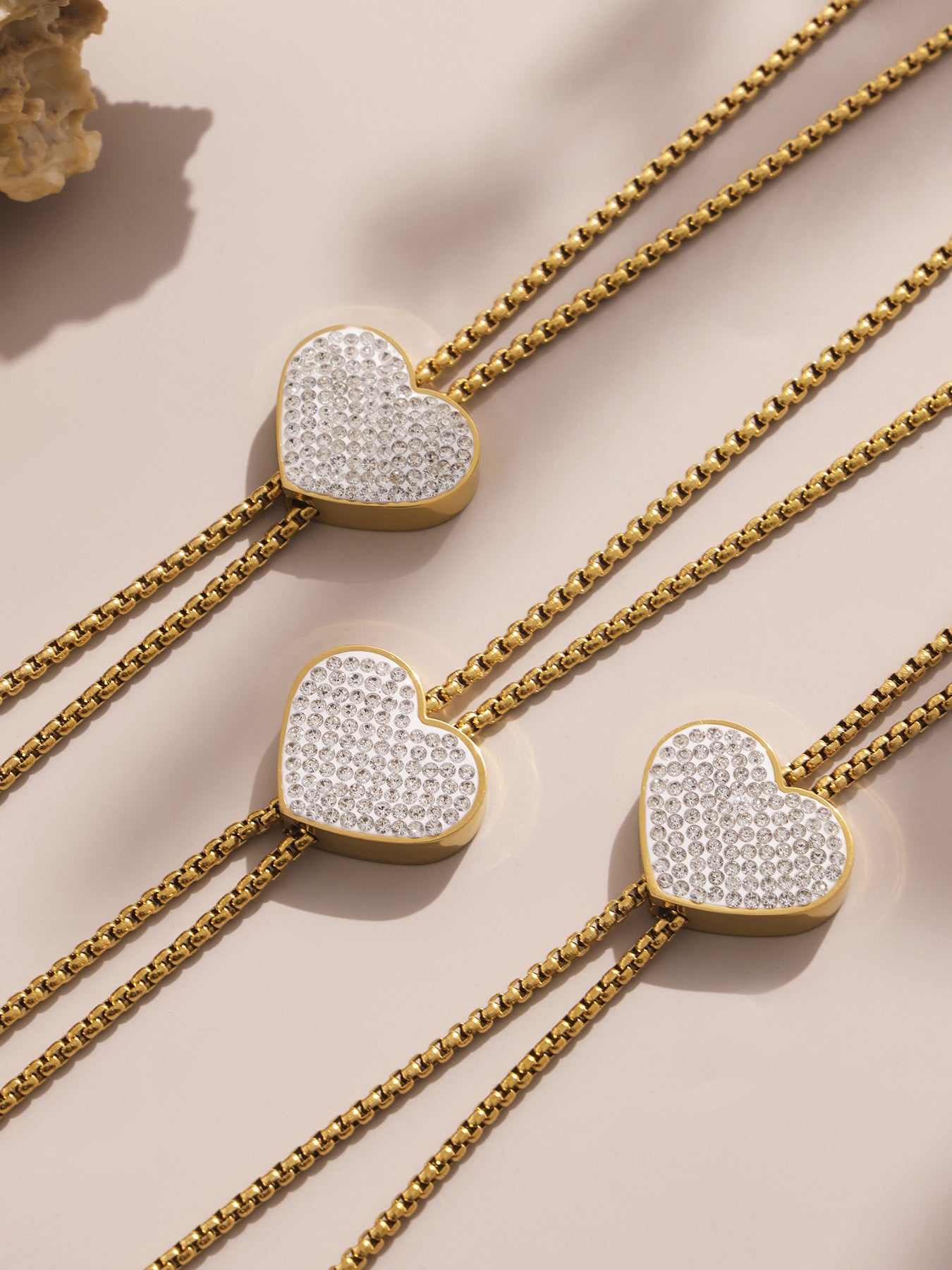 Planderful Tassel Love 5A Zircon Necklace 18K Gold Women