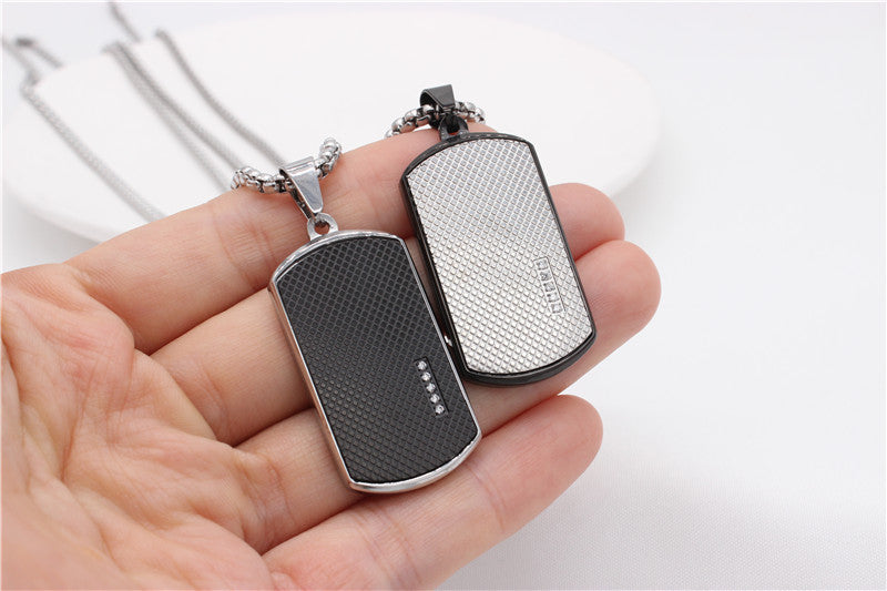 Planderful Titanium Steel Pendant Unisex Protection Shield Necklace For Men And Women