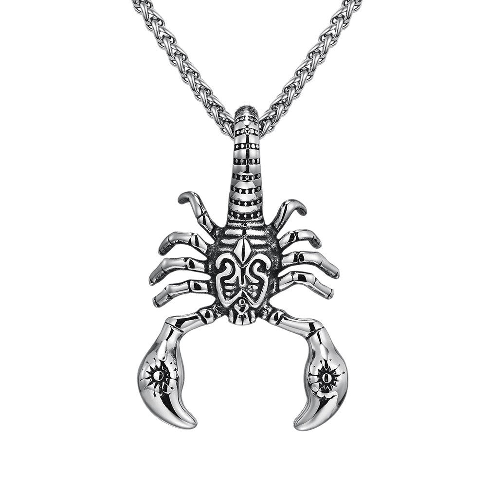 Planderful European Gothic Scorpion Stainless Steel Pendant Necklace Personalized for Dark Style Fans