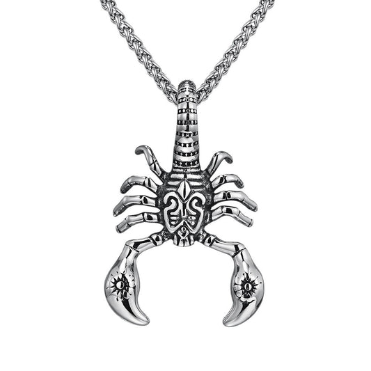 Planderful European Gothic Scorpion Stainless Steel Pendant Necklace Personalized for Dark Style Fans