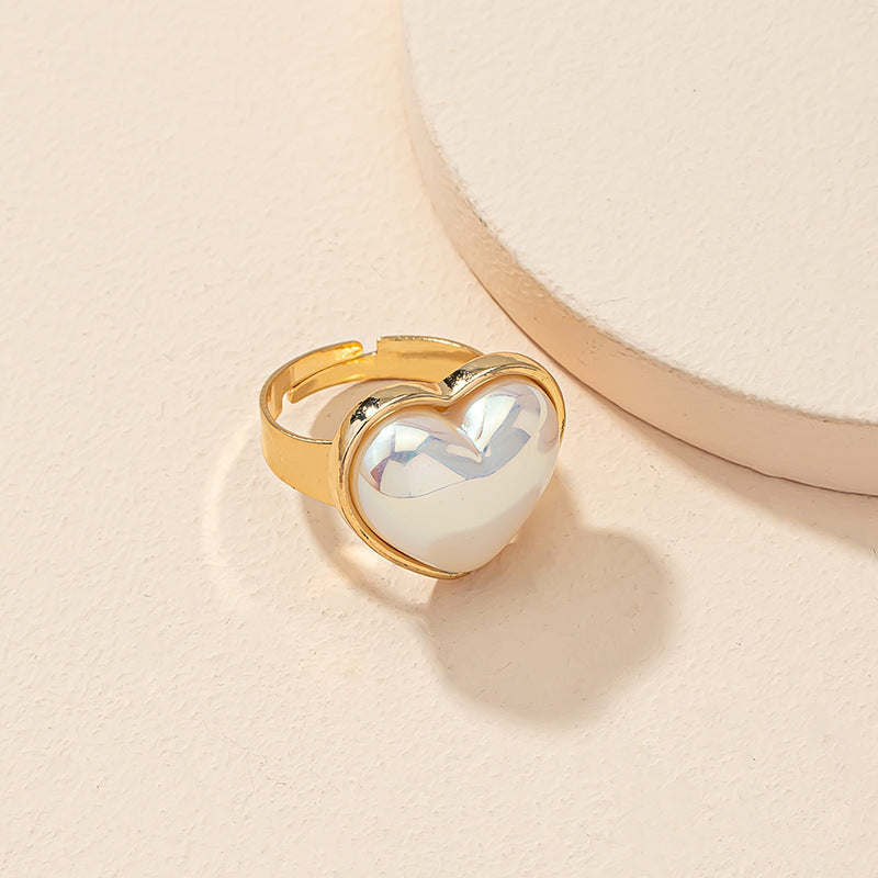 Heart Shaped Pearl Ring - Elegant and Stylish Women's Jewelry