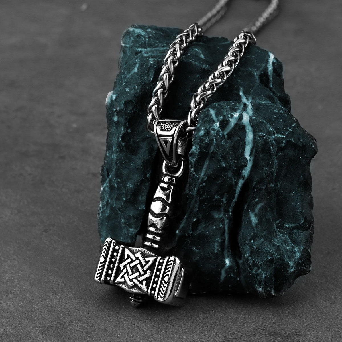 Planderful Stainless Steel Pendant Necklace Viking Retro Punk Style Durable For Unisex Gift