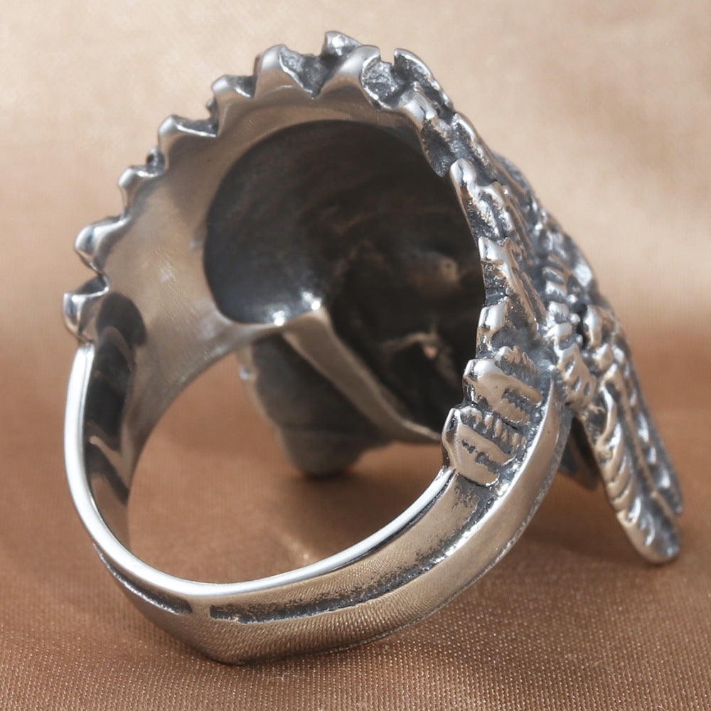 Titanium Steel Skull Ring for Men - Personalized Retro Trendy Accessory in Stainless Steel