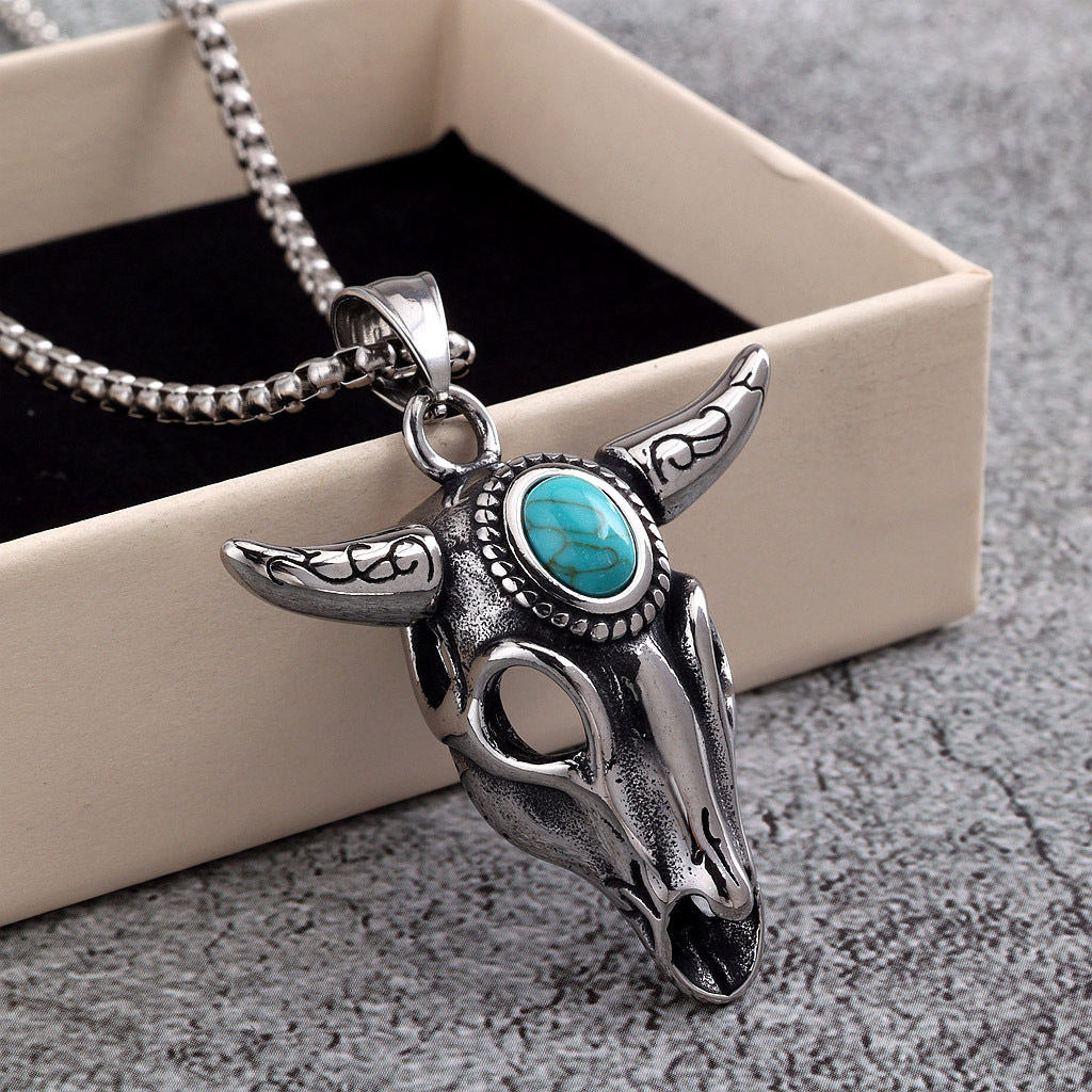 Vintage Stainless Steel Men's Pendant Necklace