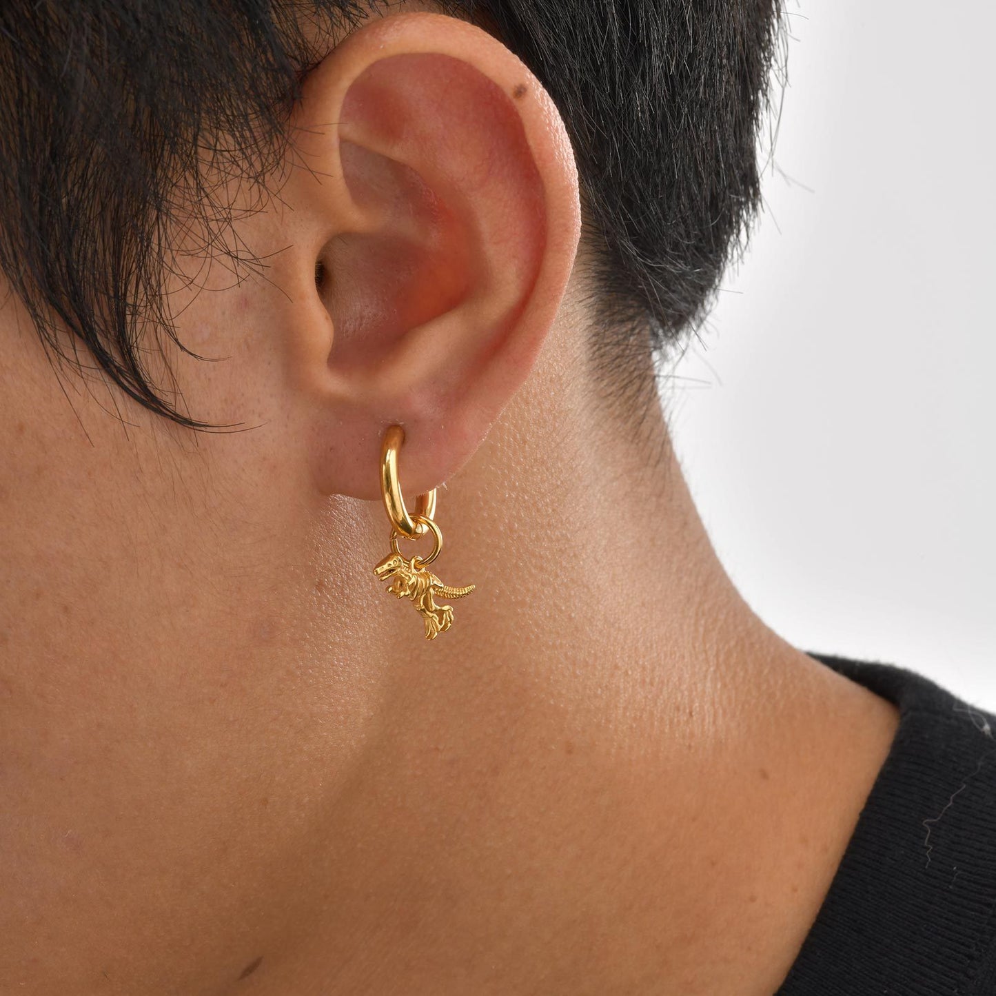 Planderful Steel Dinosaur Skeleton Earrings Unisex Gift