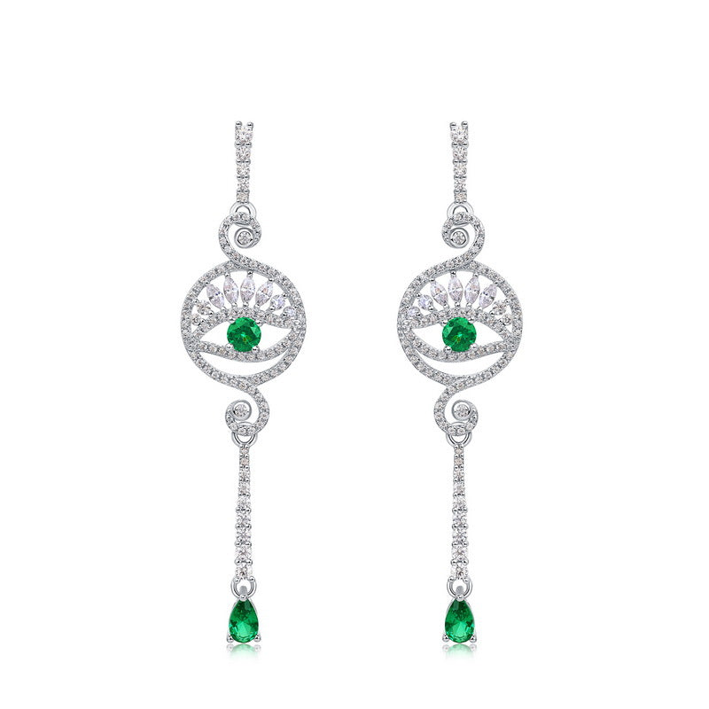 S925 Sterling Silver Zircon Devil Stud Earrings
