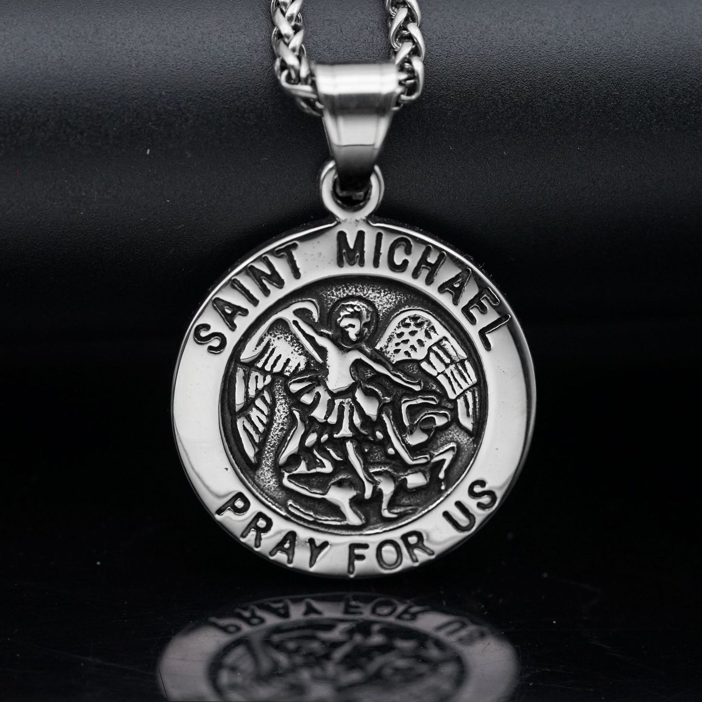 Steel Necklace - Dainty Archangel Pendant By Planderful