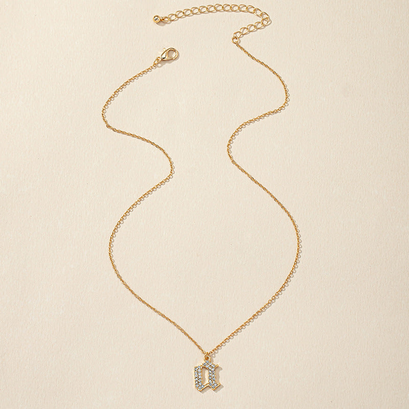 European and American Cross-Border Jewelry Collection: Vienna Verve Metal Necklace with Luxury Letter Design