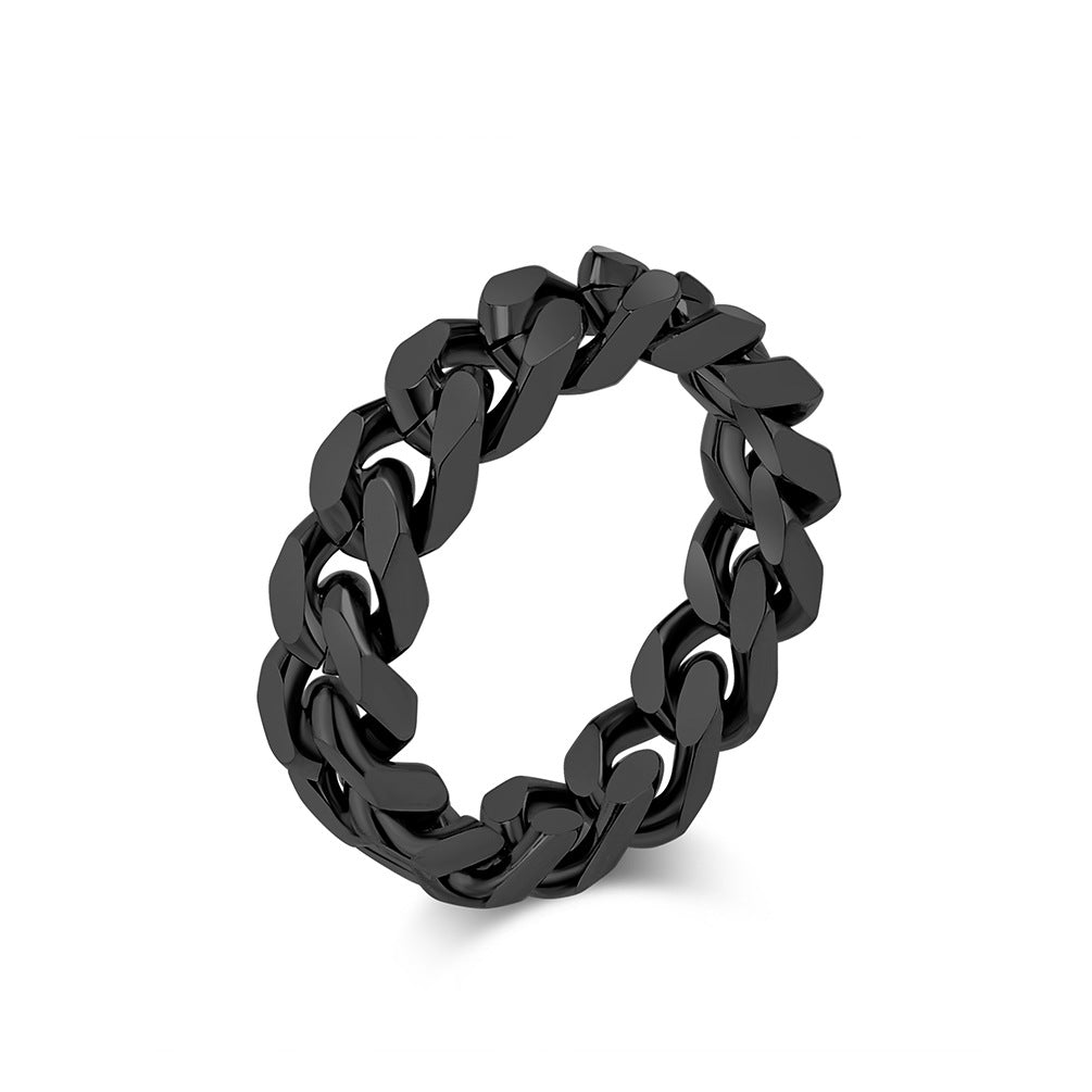 Neutral Simple Light Luxury Titanium Steel Chain Ring Jewelry