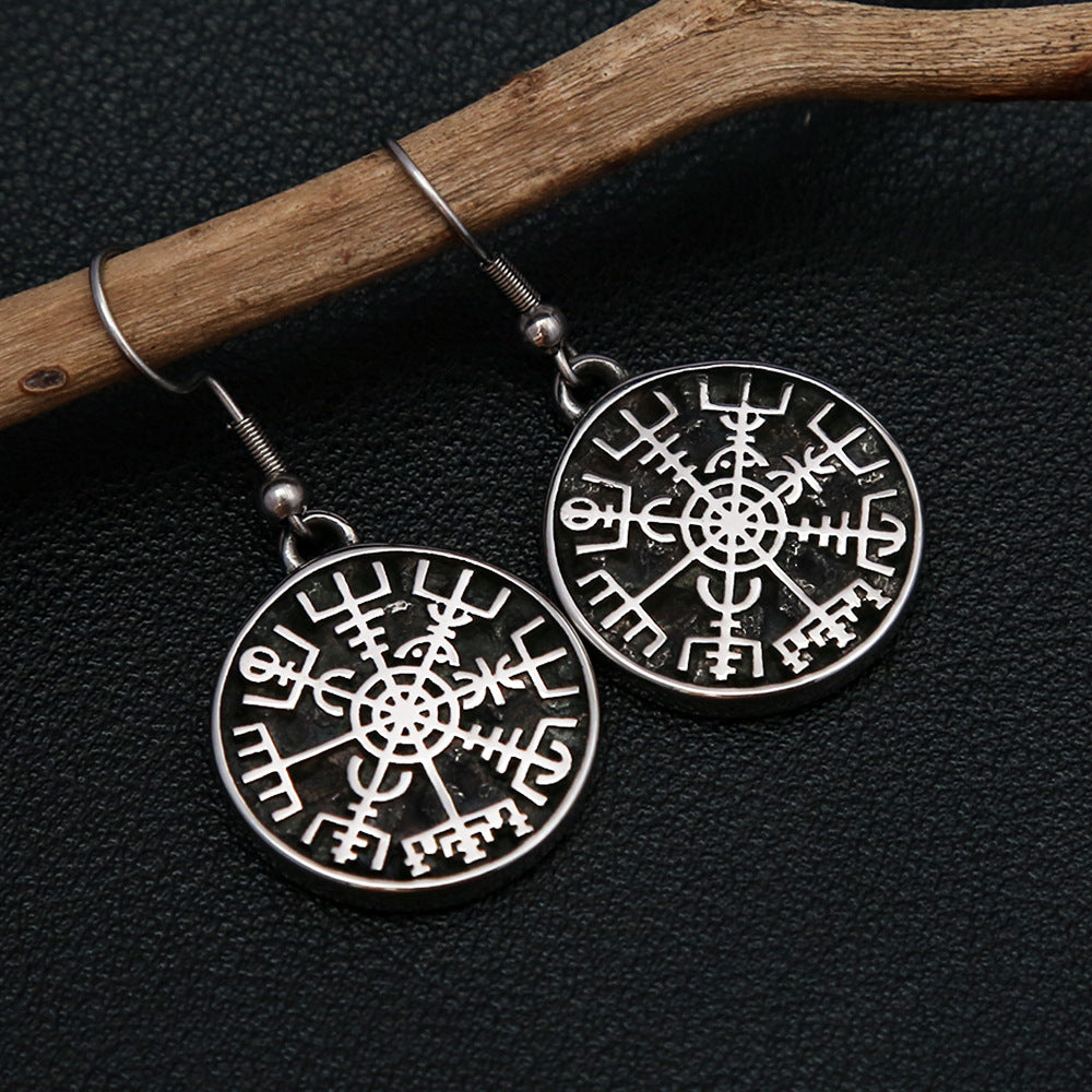 Cross-Border Nordic Culture Viking Compass Men's Earrings