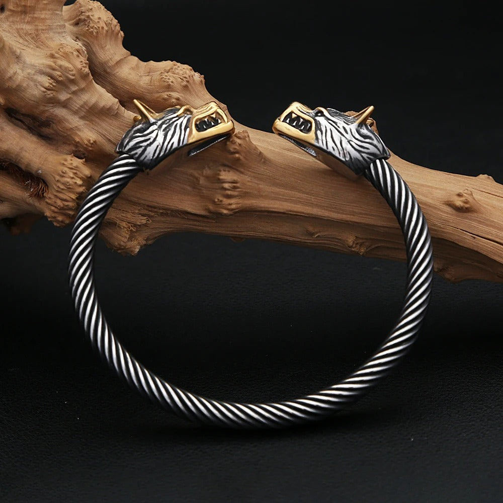 Viking Wolf Stainless Steel Men's Bracelet