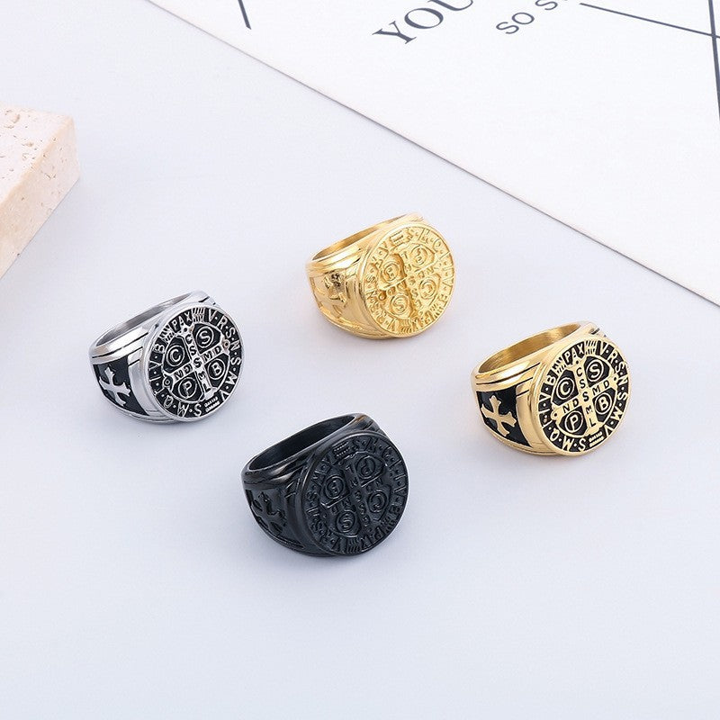 Planderful Viking Rune Ring Titanium Steel For Men Jewelry