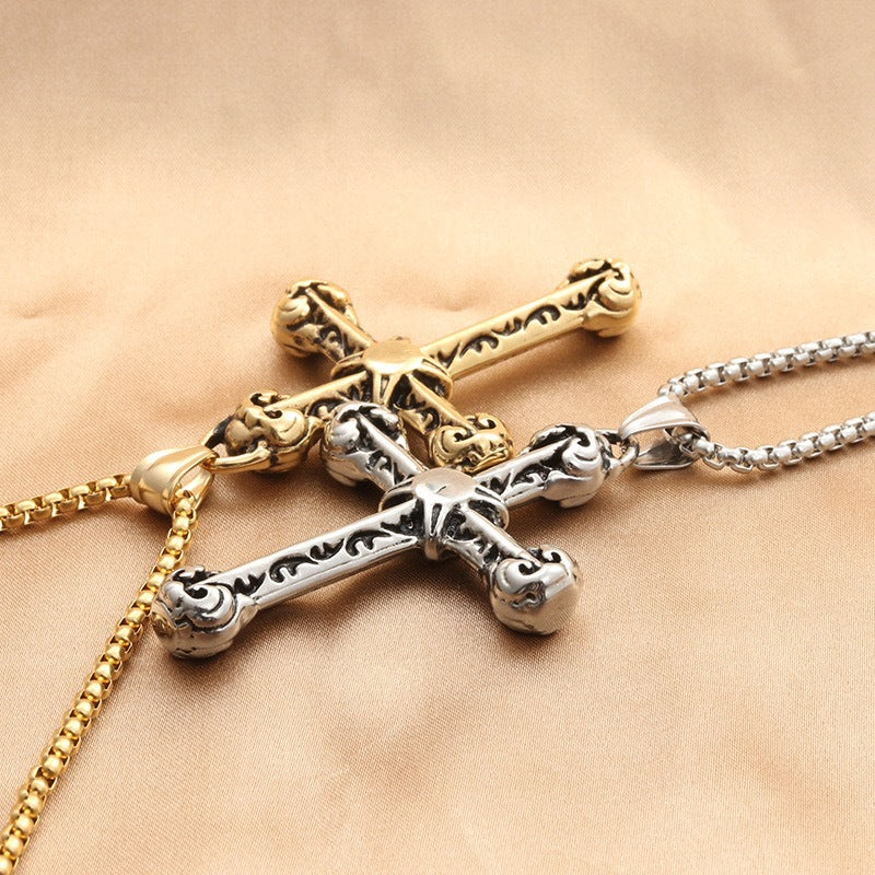 1. Planderful Everyday Genie Cross Necklace For Men Stainless Steel Titanium Hip Hop Style Gift