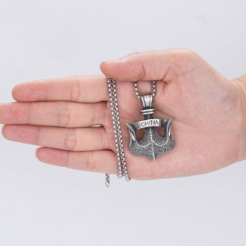Titanium Steel Necklace – Vintage Men's Anchor Necklace