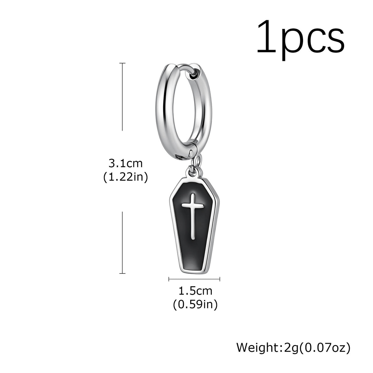 Stainless Steel Cross Gothic Earrings