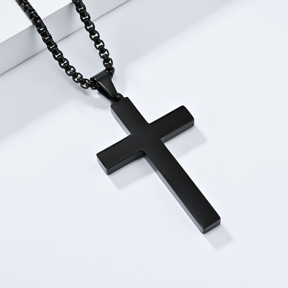 Stainless Steel Mirror Cross Necklace For Men By Planderful Premium Modern Jewelry With Timeless Style