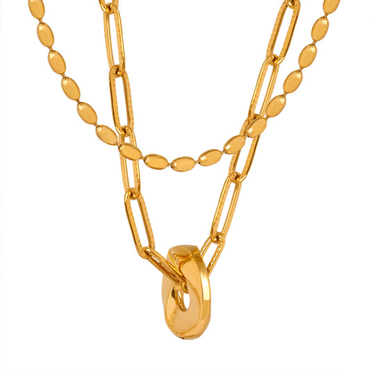 Golden Twist Double Necklace for Women - Everyday Genie Collection
