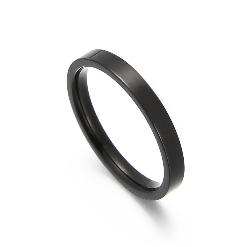 Stainless Steel Aperture Ring, Rock Hip-Hop Style 3mm Titanium Steel Men's Arc Ring