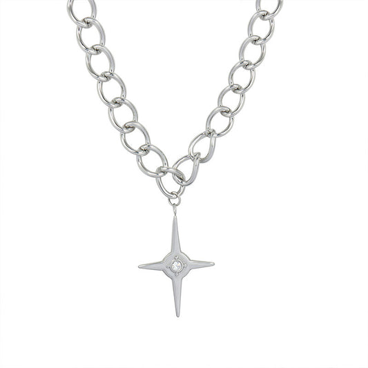 Stylish Cross Zircon Necklace for Men and Women