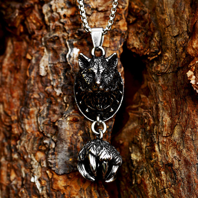 Viking Wolf Head Stainless Steel Pendant – Titanium Steel Pendant Necklace