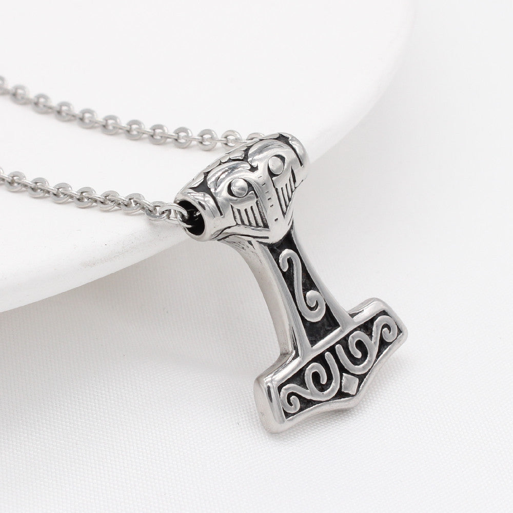 Titanium Steel Pendant Unisex Viking Retro Design For Protection Statement Planderful