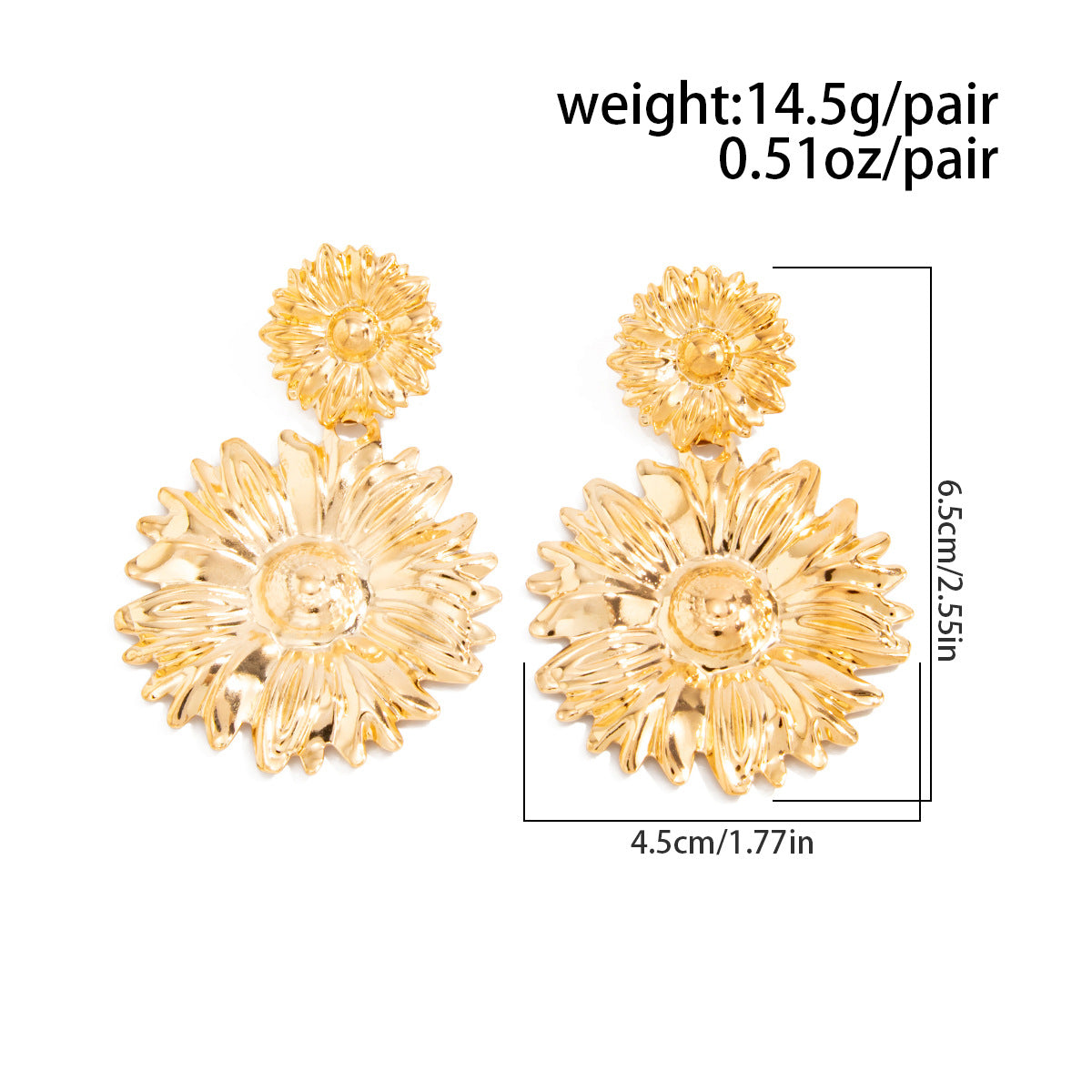Planderful Vienna Verve Sunflower Fringe Earrings Bold Statement Pearl Leaf For Vintage Lovers