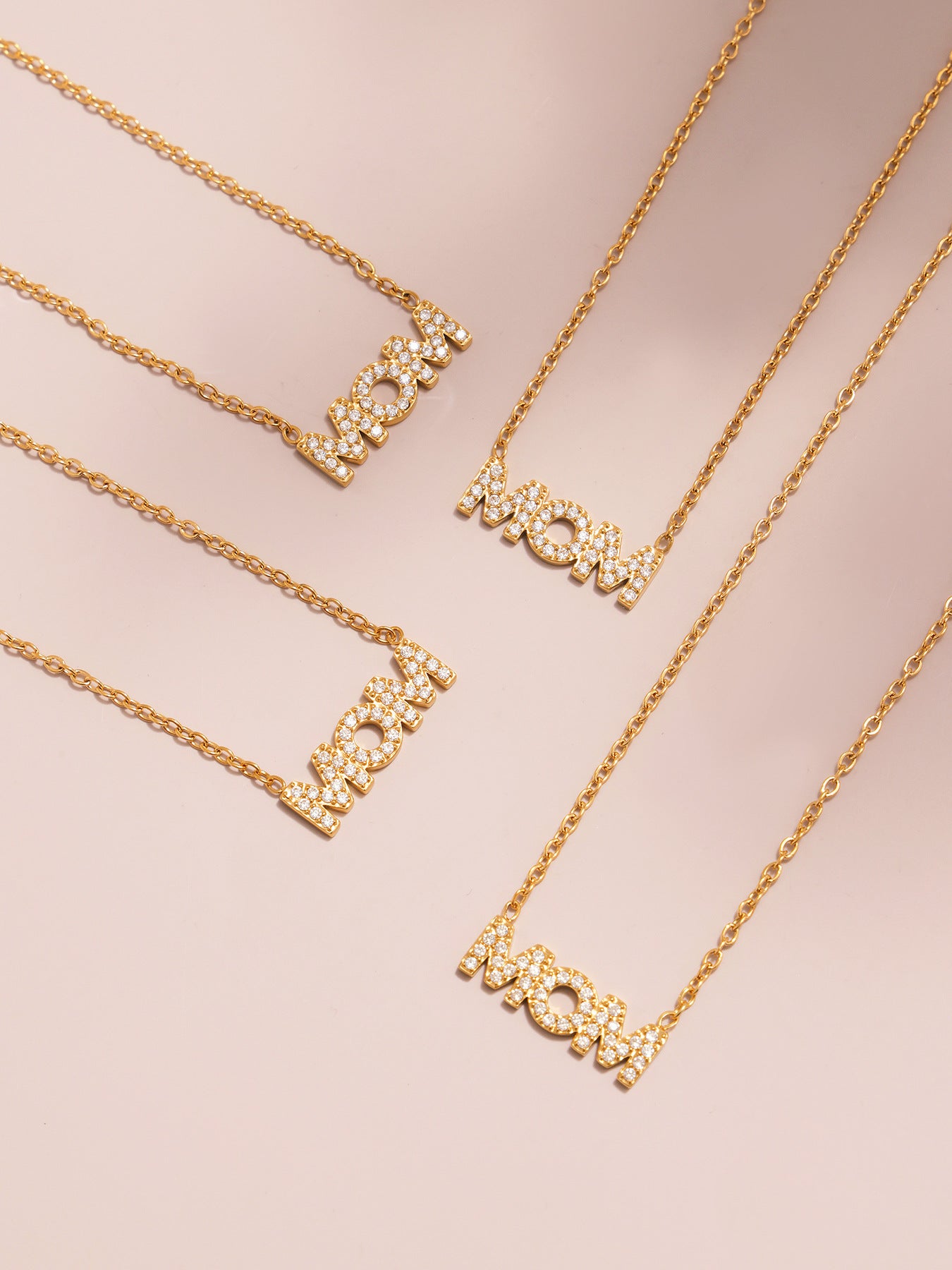 Planderful MOM Letter Necklace Sunflower Pendant 18K Gold