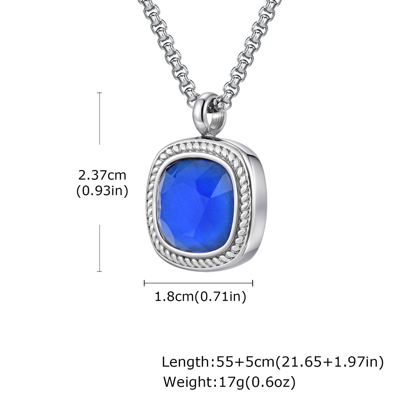 Planderful Titanium Steel Square Pendant for Men Versatile