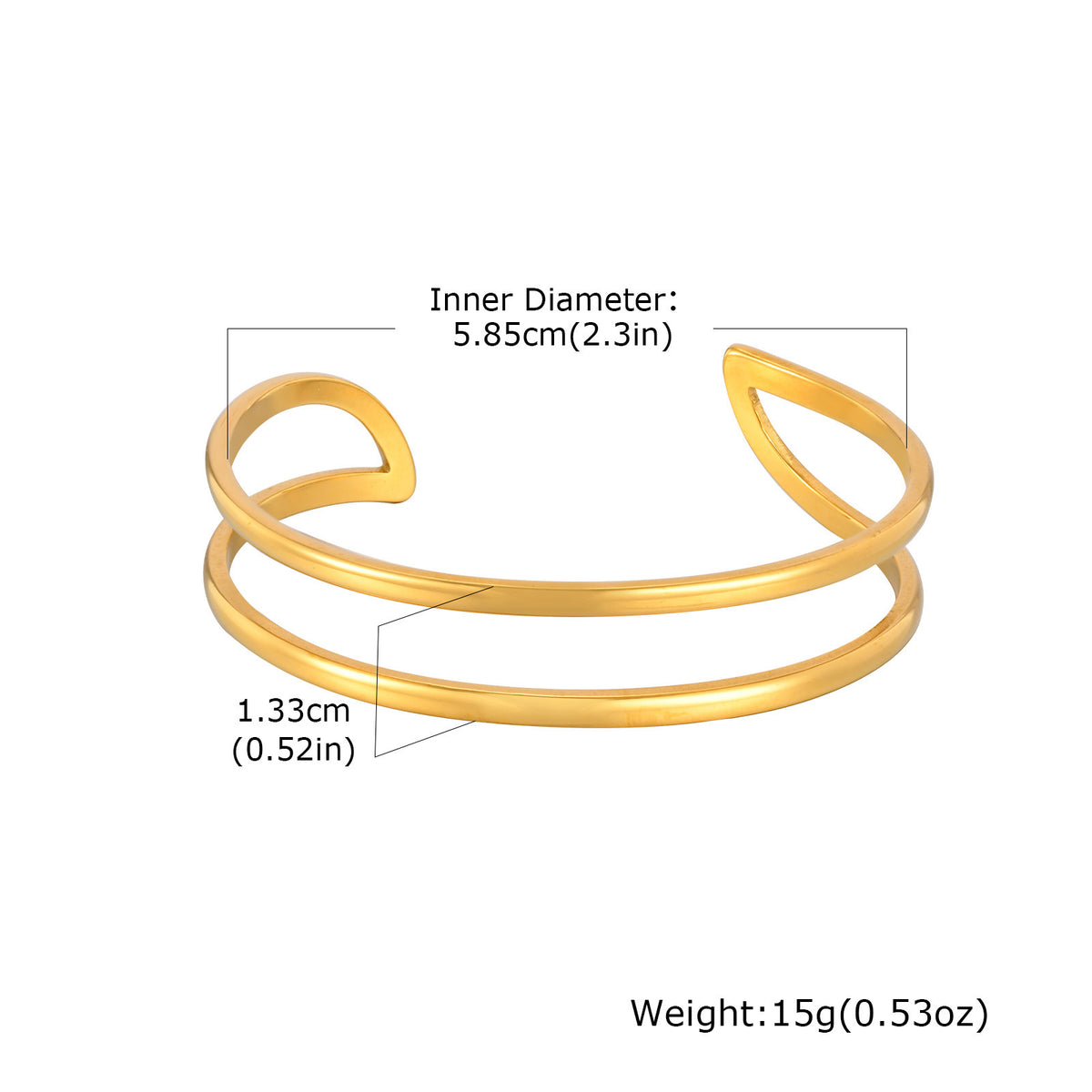 Geometric Adjustable Stainless Steel Bracelet Unisex