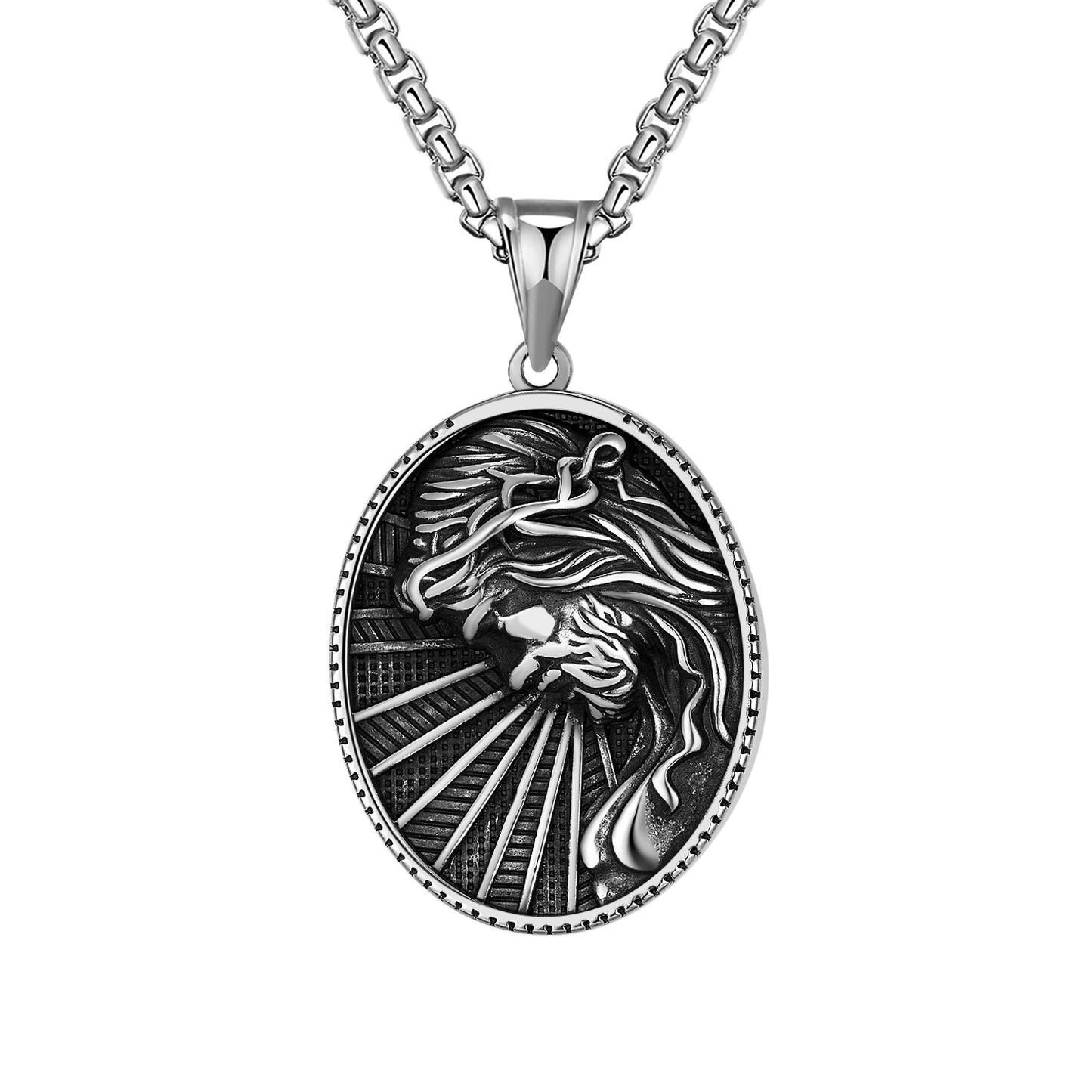 Steel Necklace – Vintage Punk Style Pendant For Men By Planderful Everyday Wear Accessory