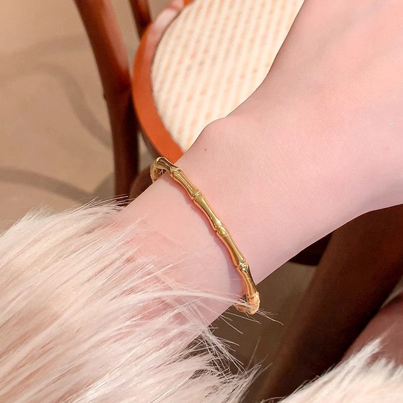Planderful Jewelry Steel Bracelet Minimalist Design With Gold Accent For Women Everyday Wear