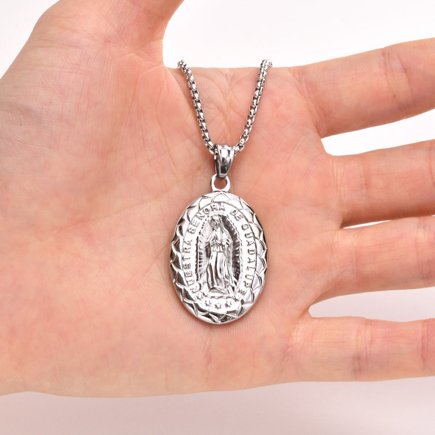 Stainless Steel Men's Tag Necklace Notre Dame Pendant Wholesale