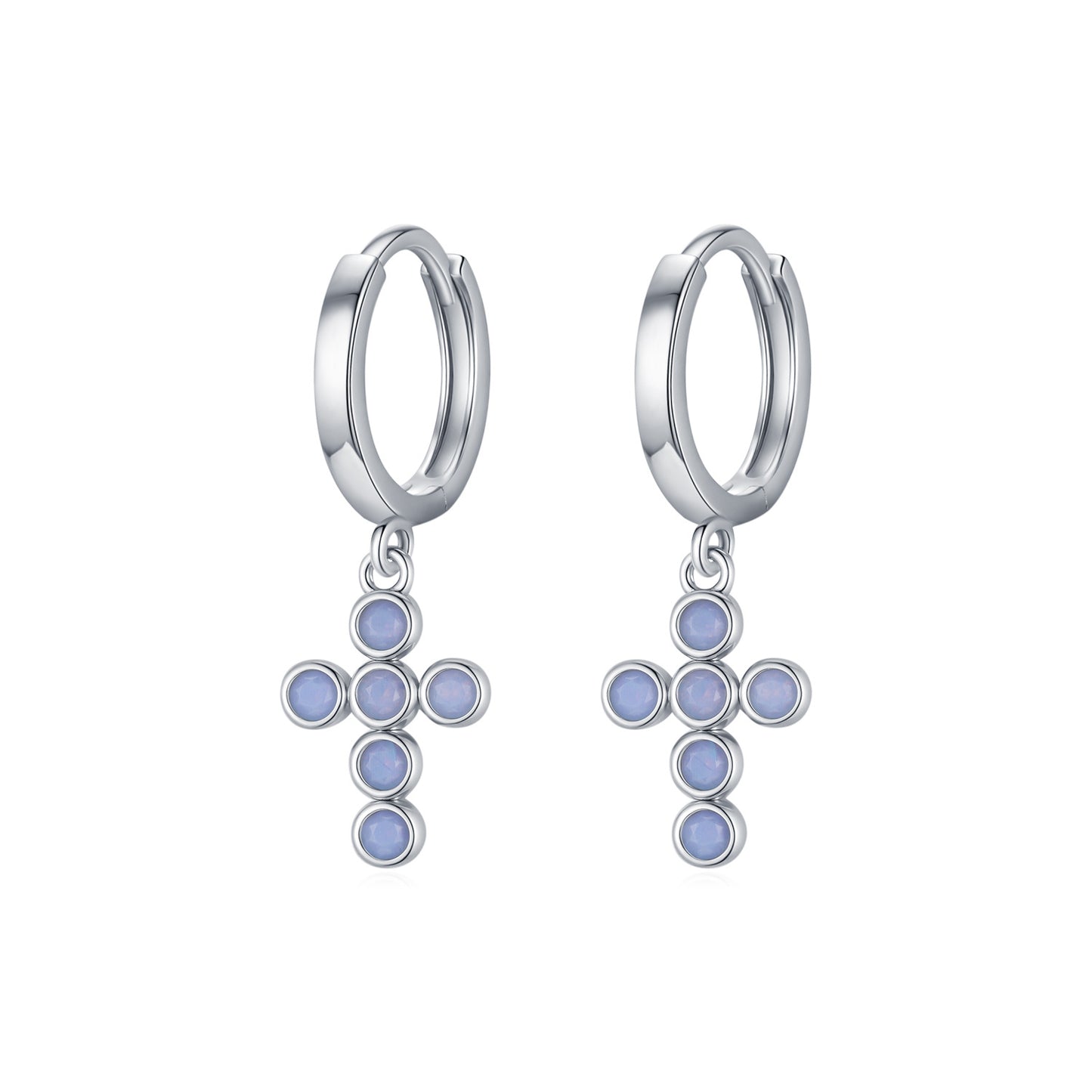 Planderful Everyday Genie Opal Design Cross Earrings – Elegant Fairy Style